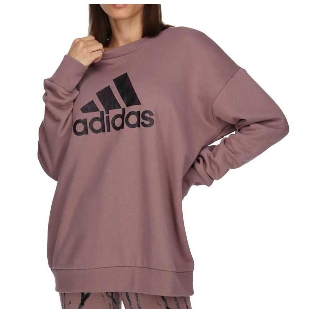 Adidas purple crewneck sweatshirt with cheetah print logo
